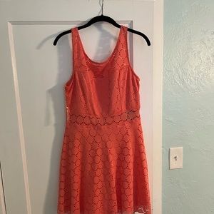 Coral Lace dress, size 11